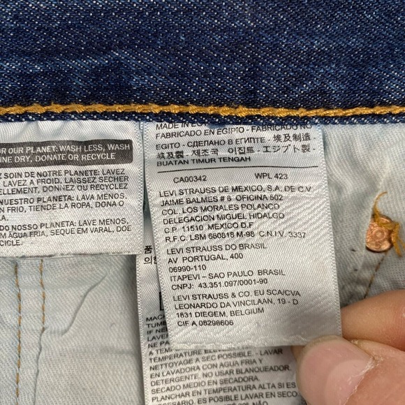 Levis 501 Jeans Mens W36 L30 Mid Rise Straight Leg Button Dark Wash Denim Blue - Picture 10 of 12